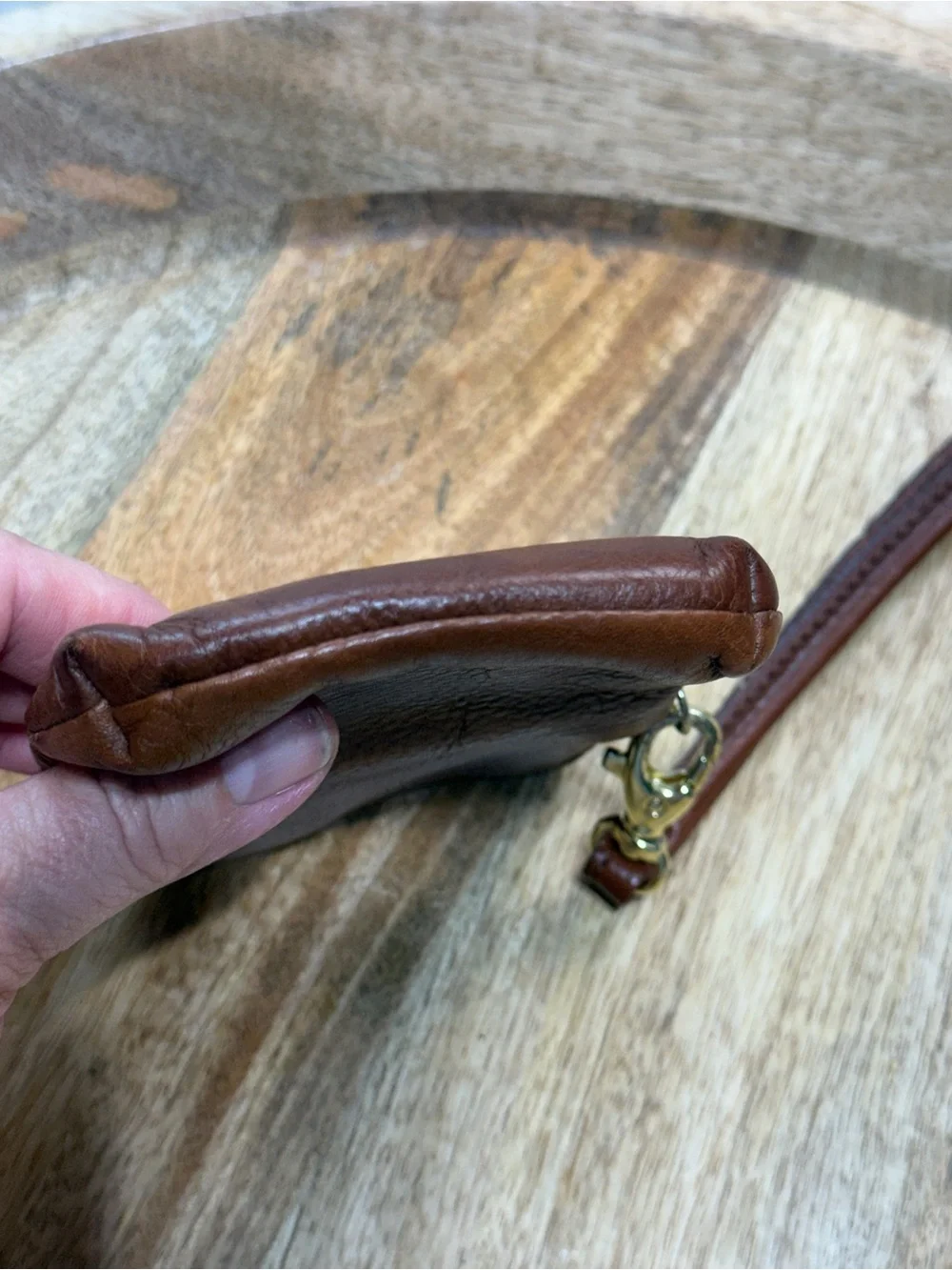 Cigarette Pack Wristlet Fossil Leather Card Wallet  Description: